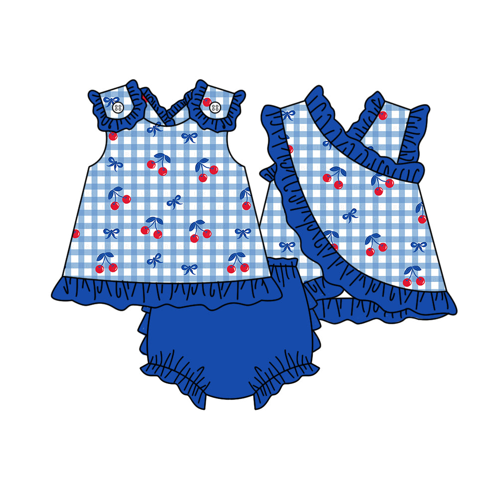 Cherry design girls summer bummies outfit preorder