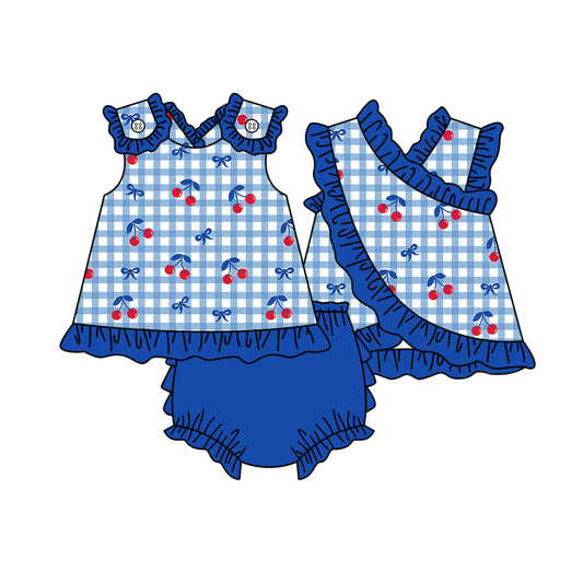 Cherry design girls summer bummies outfit preorder