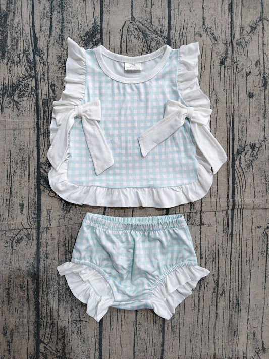 July 4th sky blue design girls summer bummies outfit preorder