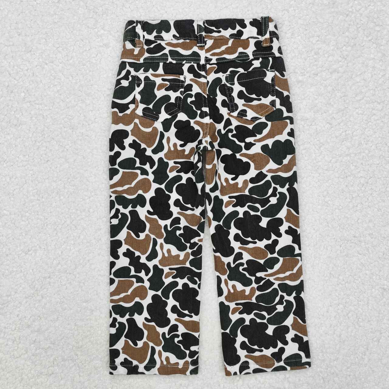 Infant baby boy green brown camo jeans leggings pants