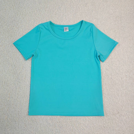 Mint green color girls yoga short sleeve top
