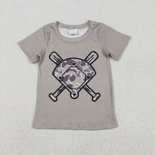 Dark grey camo baby boy short sleeve shirts