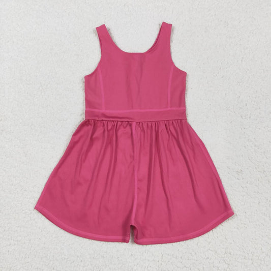 Baby girls hot pink yoga active wear jumpsuit