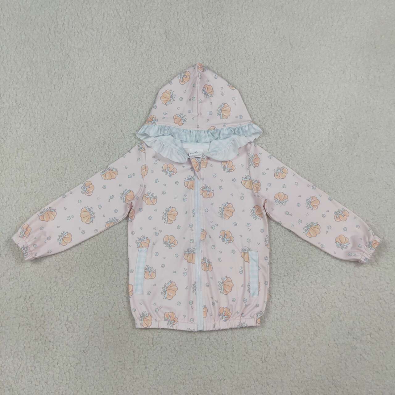 Fall pumpkin kids girl long sleeve hoodie top