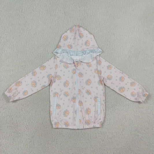 Fall pumpkin kids girl long sleeve hoodie top
