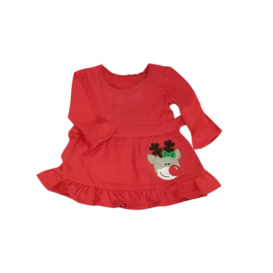 Pre-order Embroidery reindeer Christmas dress