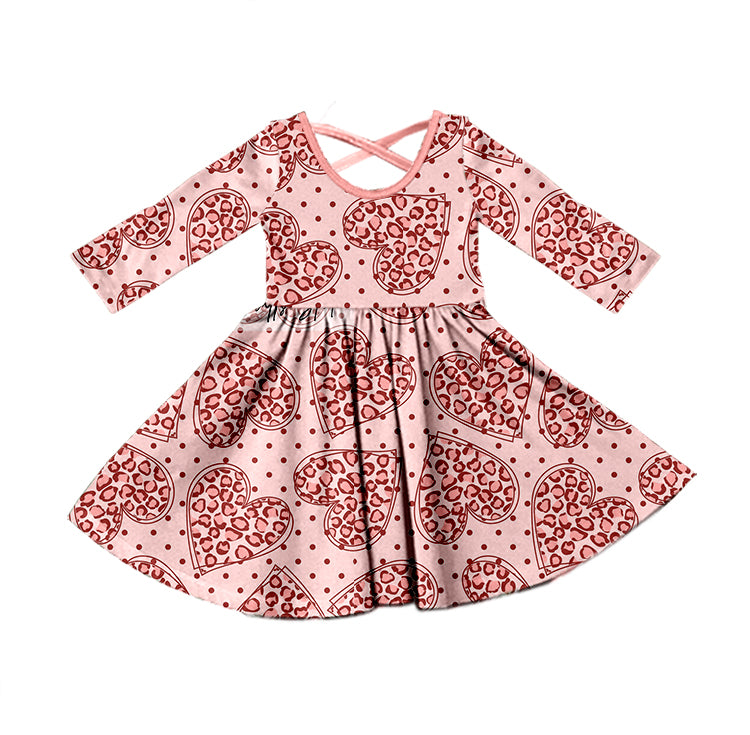 Heart print Valentines day milk silk dress preorder