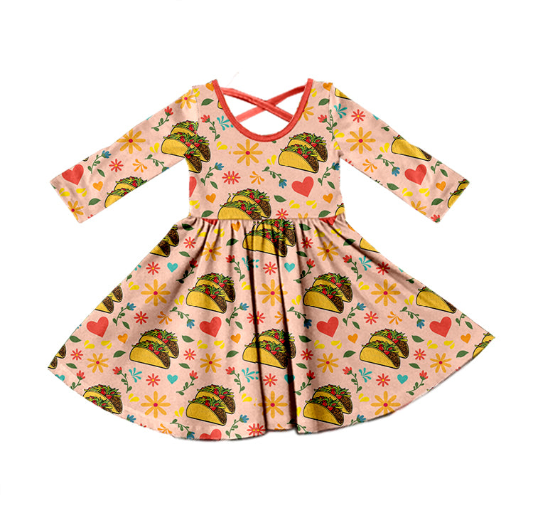 baby girls chicken hamburger milk silk dress preorder