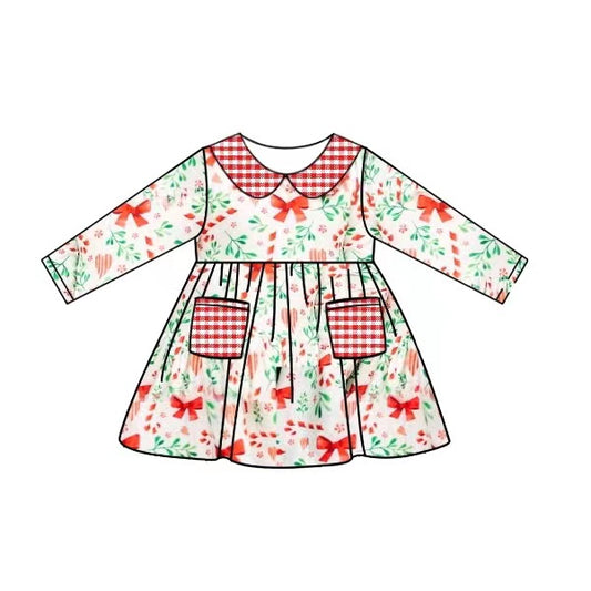 Christmas candy cane pocket dress preorder