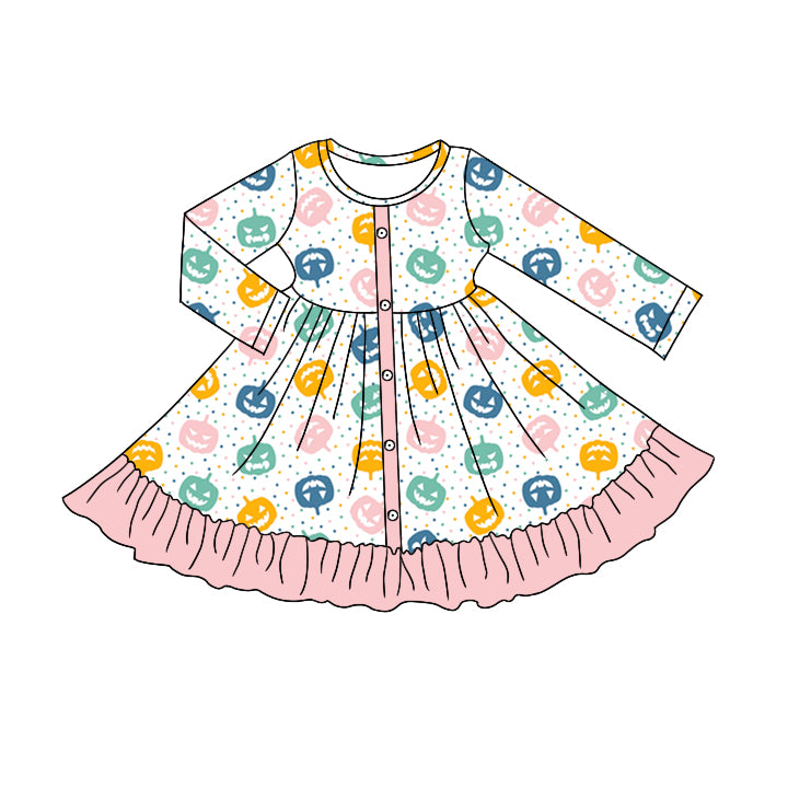 infant baby girls wholesale pink blue yellow pumpkin dress preorder
