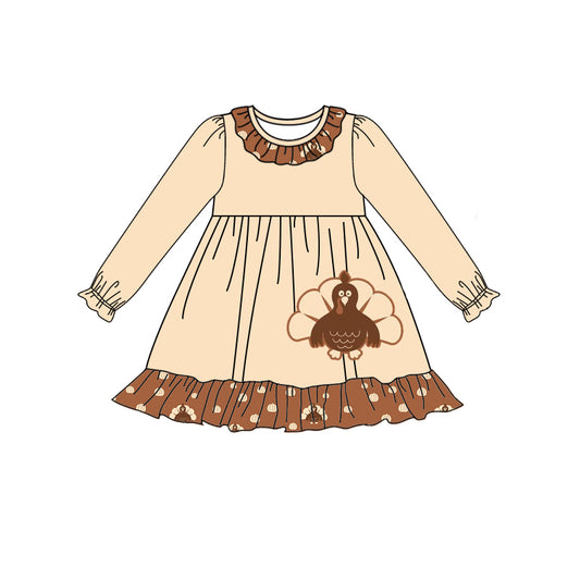 infant baby girls pumpkin thanksgiving turkey dress preorder