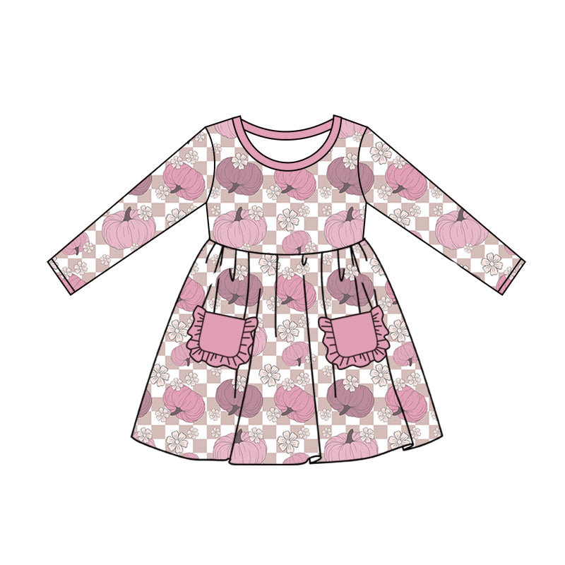 toddle baby girls wholesale floral pumpkin dress preorder