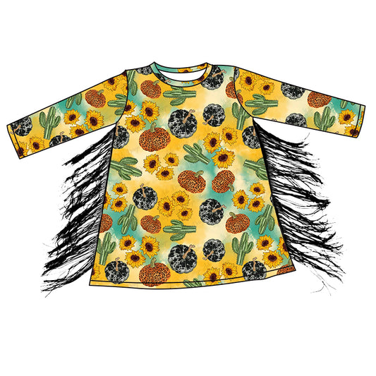 cowgirl western sunflower  cactus pumpkin fall season dress preorder