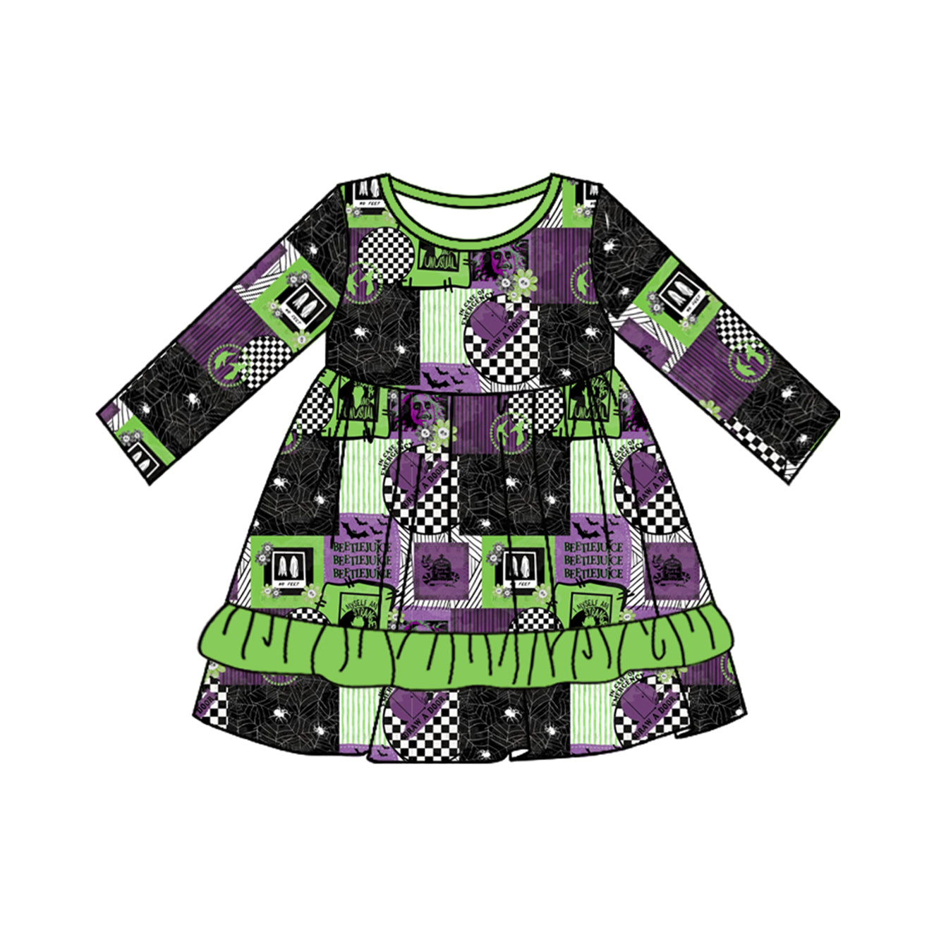 Halloween horrible movie print baby girls fall winter dress preorder