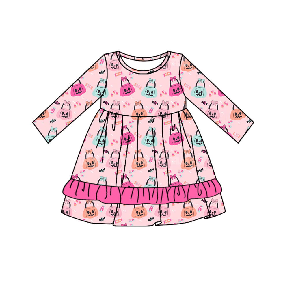 Toddle Baby Girls Colorful Pumpkin Dress Preorder