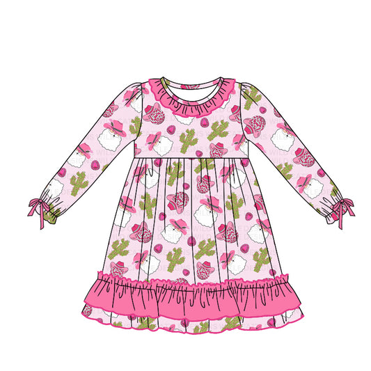 baby girl Christmas Santa Claus western dress preorder