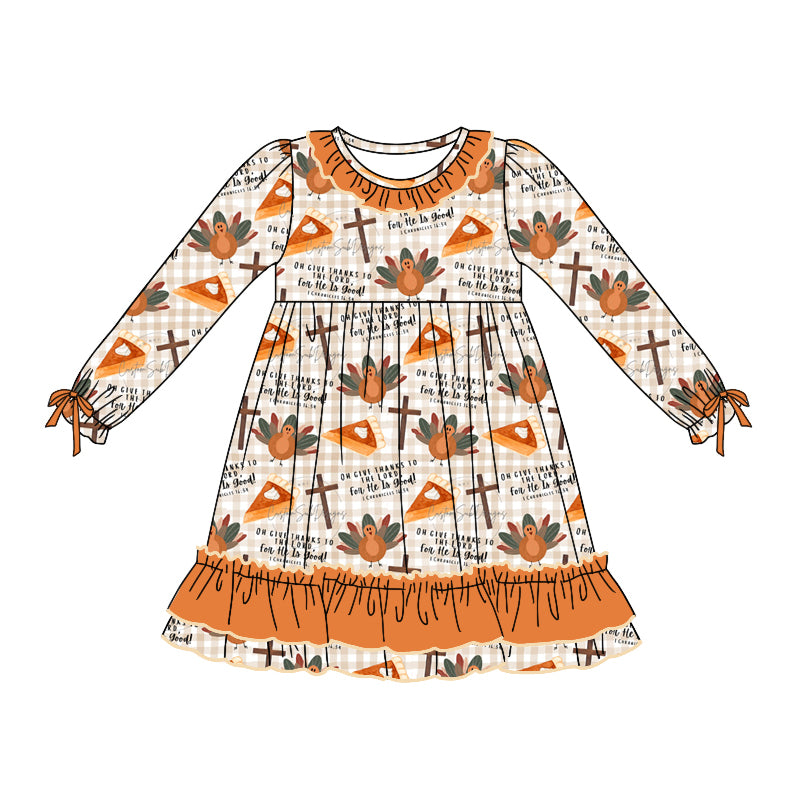 Thanksgiving Turkey Cross design dress preorder