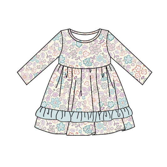 Flower girls wholesale long sleeve boutique dress preorder