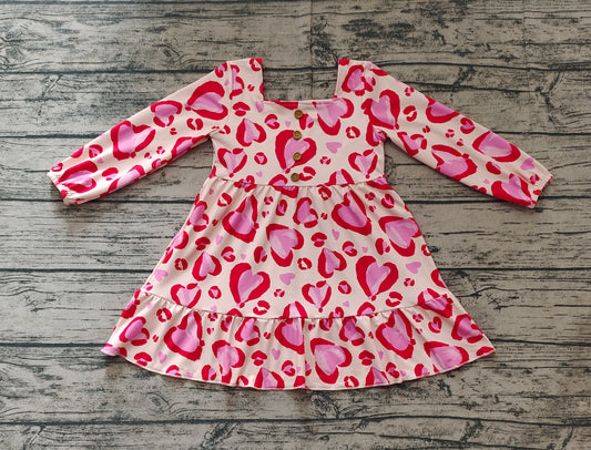 Wholesale toddle baby girls Valentines day cheetah heart dress preorder