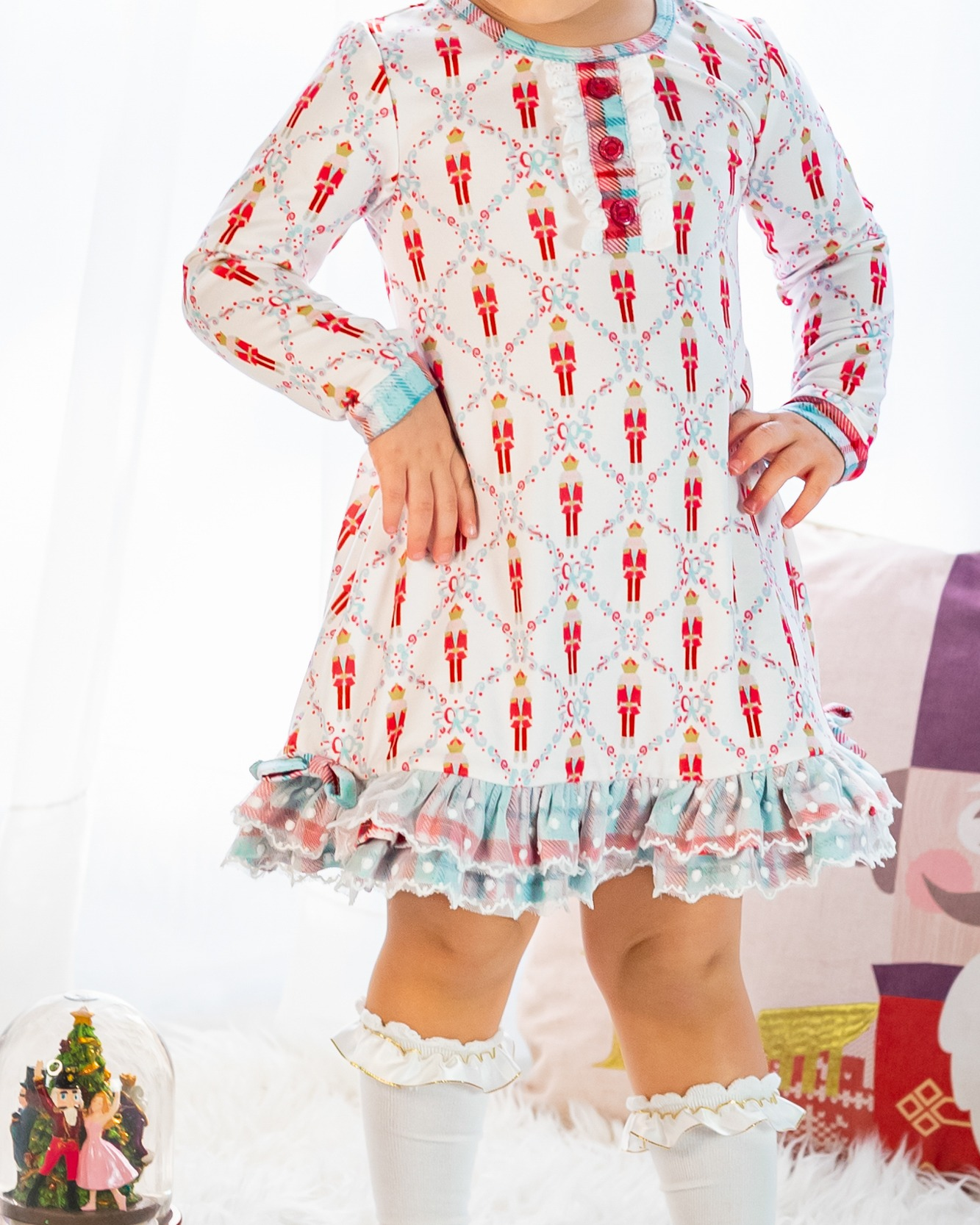 Christmas girls soldier long sleeve dress preorder
