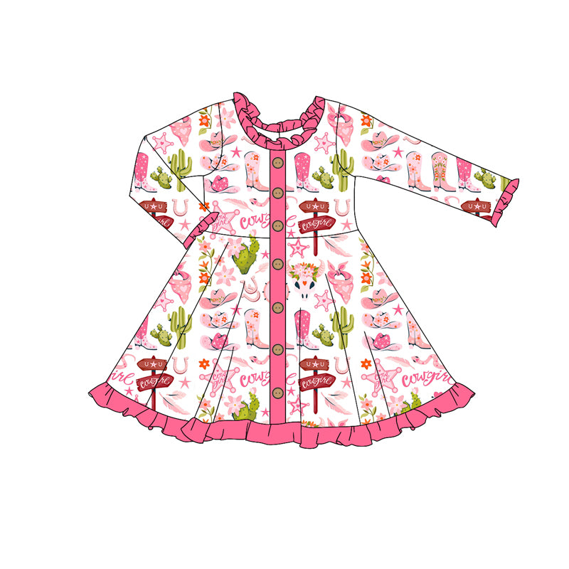 Baby Girls Western Long Sleeve Dress Preorder
