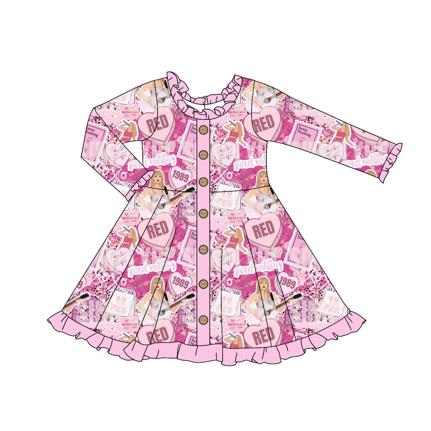toddle baby kids country music singer long sleeve dress preorder