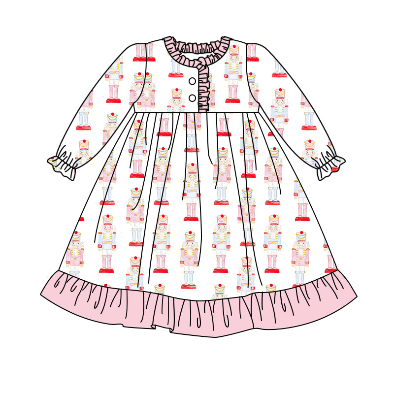 Wholesale kids baby girls Christmas soldier dress preorder