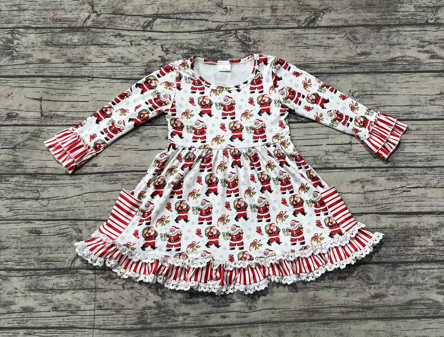 Christmas Santa Claus long sleeve fall winter dress preorder