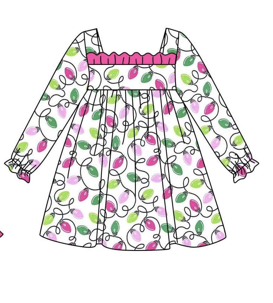 Baby girls Christmas light fall winter dress preorder
