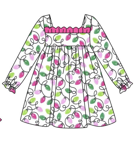 Baby girls Christmas light fall winter dress preorder