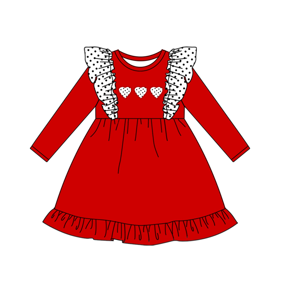 Valentines day polka dots heart dress preorder