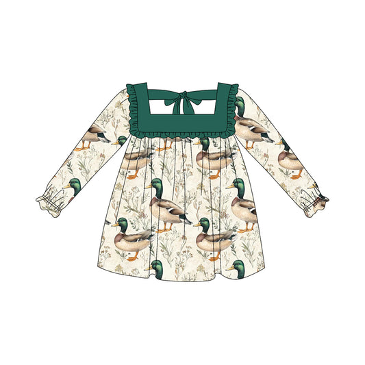 Mallard duck girls long sleeve dress preorder