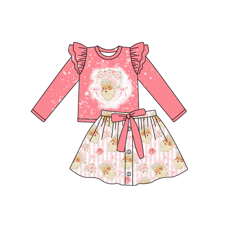 Toddle girls Christmas SANTA top matching skirt outfit preorder