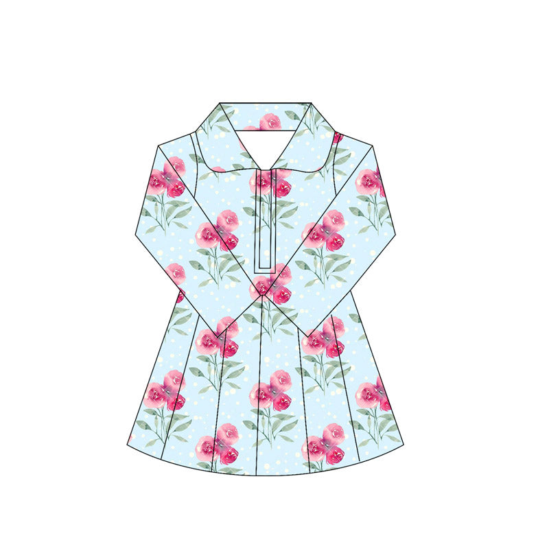 Baby girls pink flowers active wear athletic yoga  dress preorder