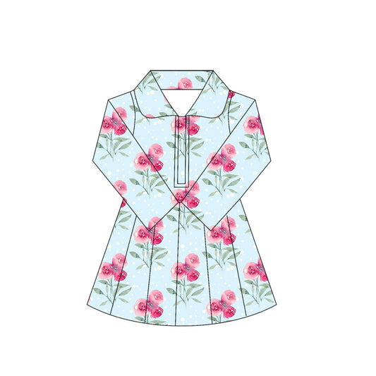 Baby girls pink flowers active wear athletic yoga  dress preorder