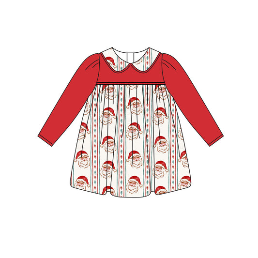 Baby girls Christmas santa claus long sleeve dress preorder