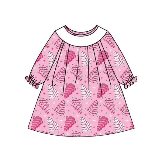 Baby girls Christmas tree long sleeve dress preorder