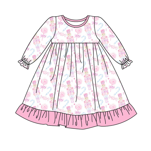 Baby girls Christmas soldier long sleeve dress preorder