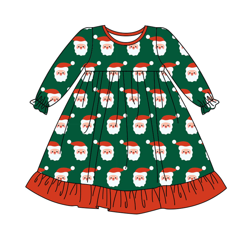 Baby girls Christmas santa claus long sleeve dress preorder
