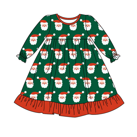 Baby girls Christmas santa claus long sleeve dress preorder