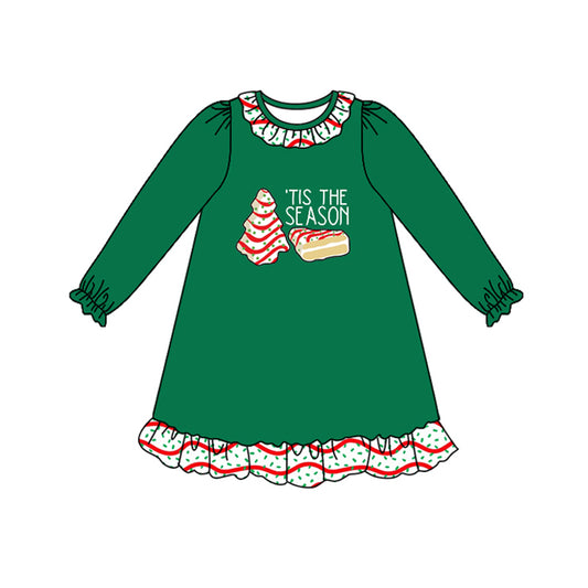 Baby girls Christmas tree cake long sleeve dress preorder