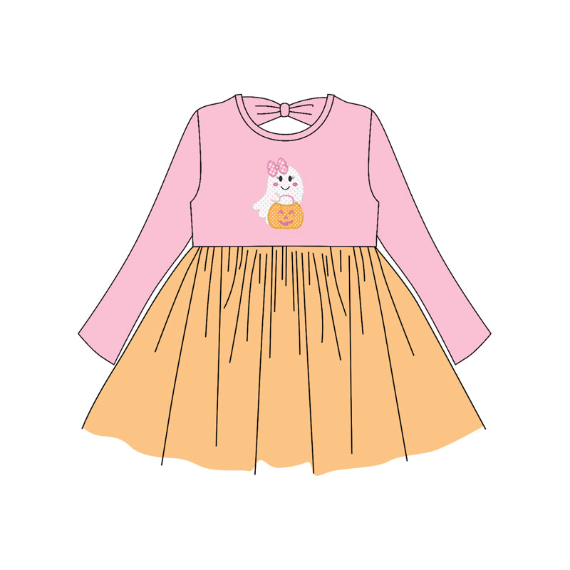 Baby girls Halloween ghost long sleeve dress preorder