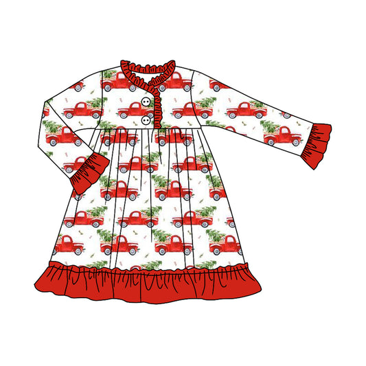 Baby girls Christmas tree trunks long sleeve dress preorder