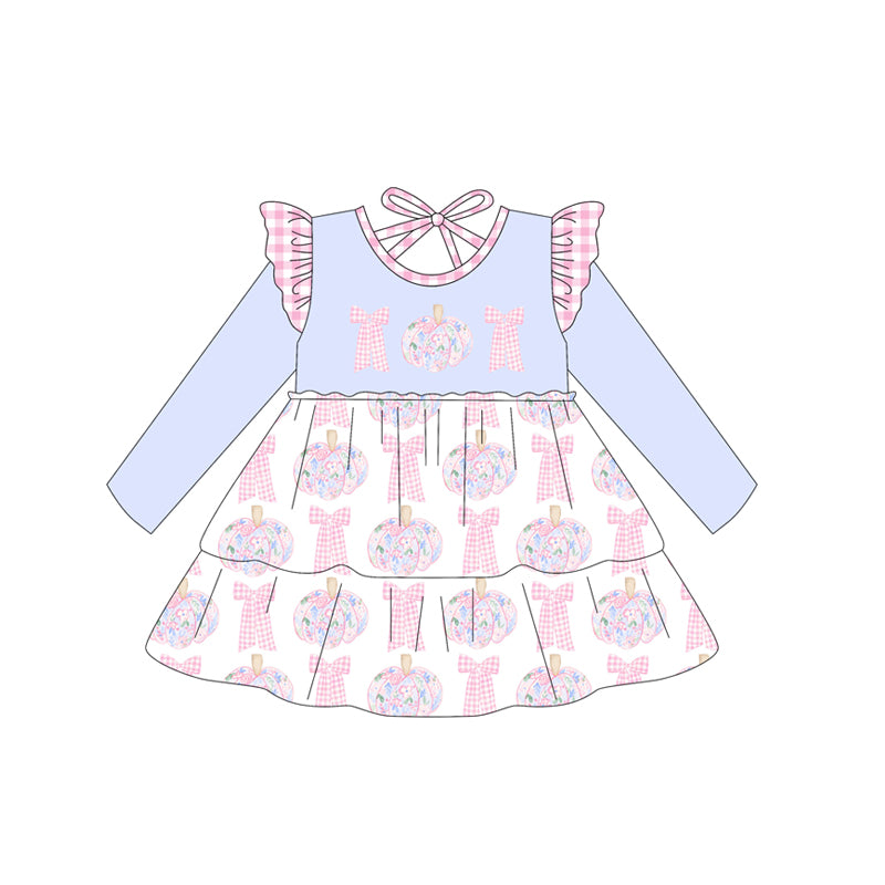 Baby girls floral pumpkin long sleeve dress preorder