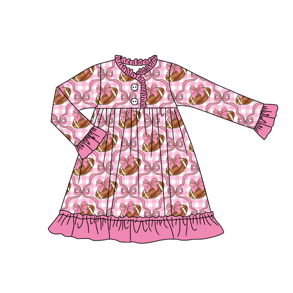 Baby girls football design long sleeve dress preorder