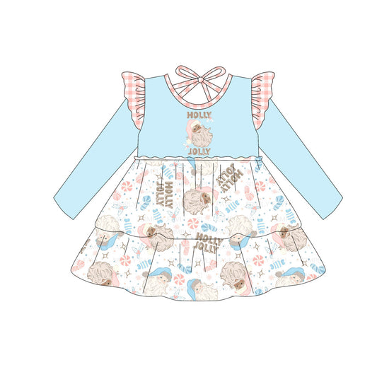 Baby girls Christmas holly jolly long sleeve dress preorder