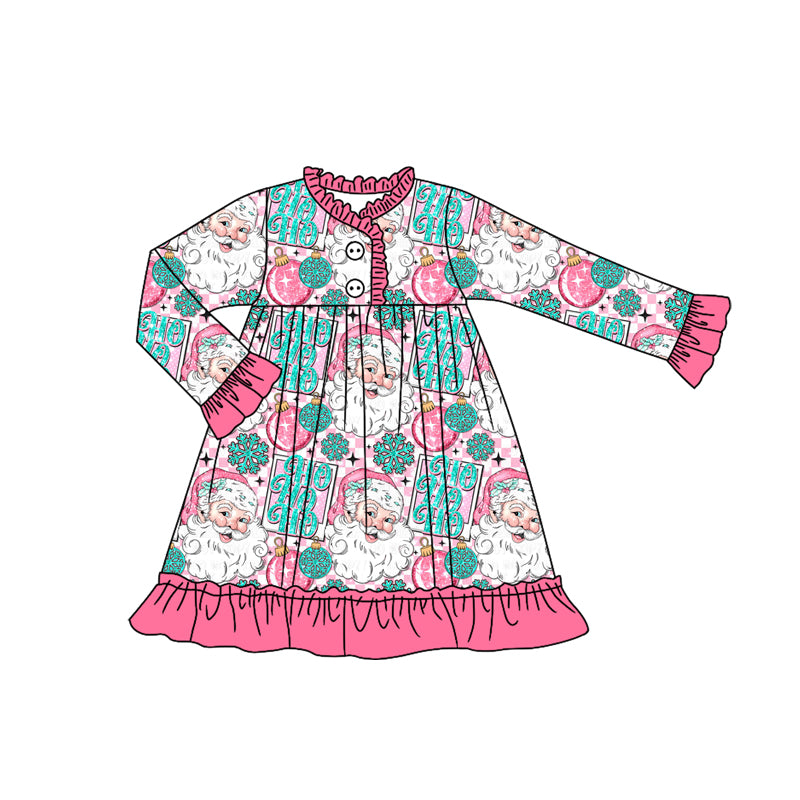 Christmas santa hohoho long sleeve gown dress preorder