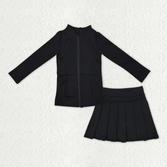 baby girls black top and skorts yoga active wear athletic sports clothes