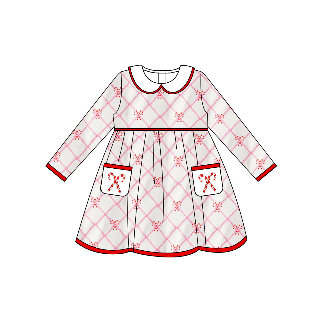 Toddle girls Christmas candy cane dress preorder