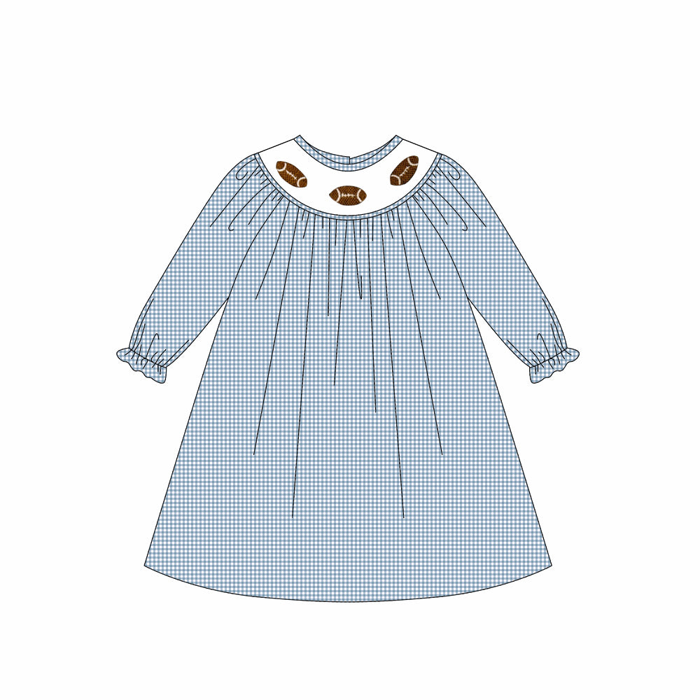 Toddle girls football design long sleeve dress preorder